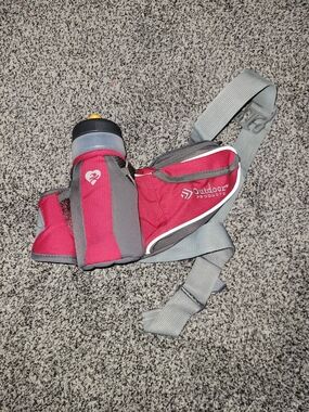 Outdoor Products Women's Red and Gray Hydration Belt with Bottle